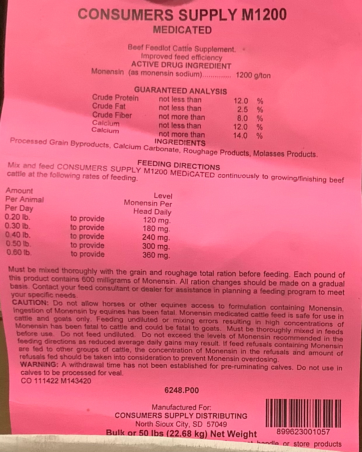 M1200 Monensin Premix