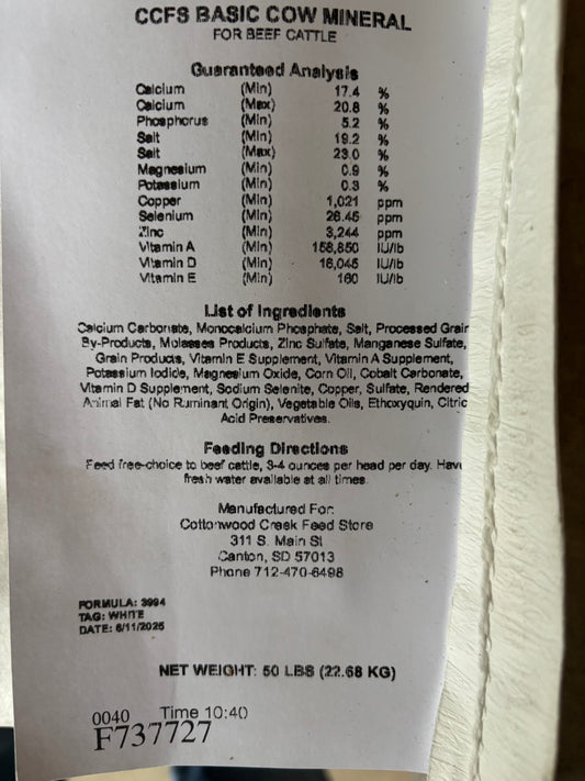 CCFS Basic Cow Mineral