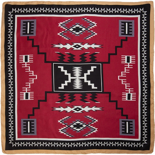 34.5'' Aztec Print Silk Scarf