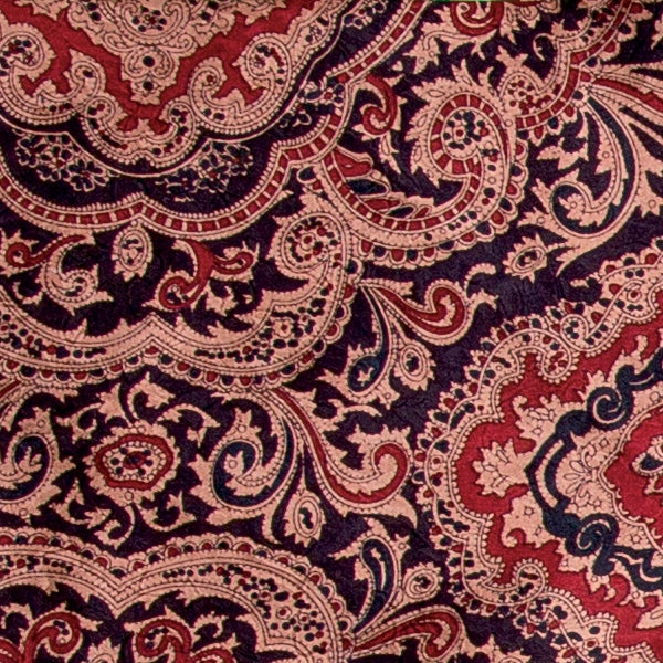 34.5'' Paisley Plum Maroon Silk Scarf