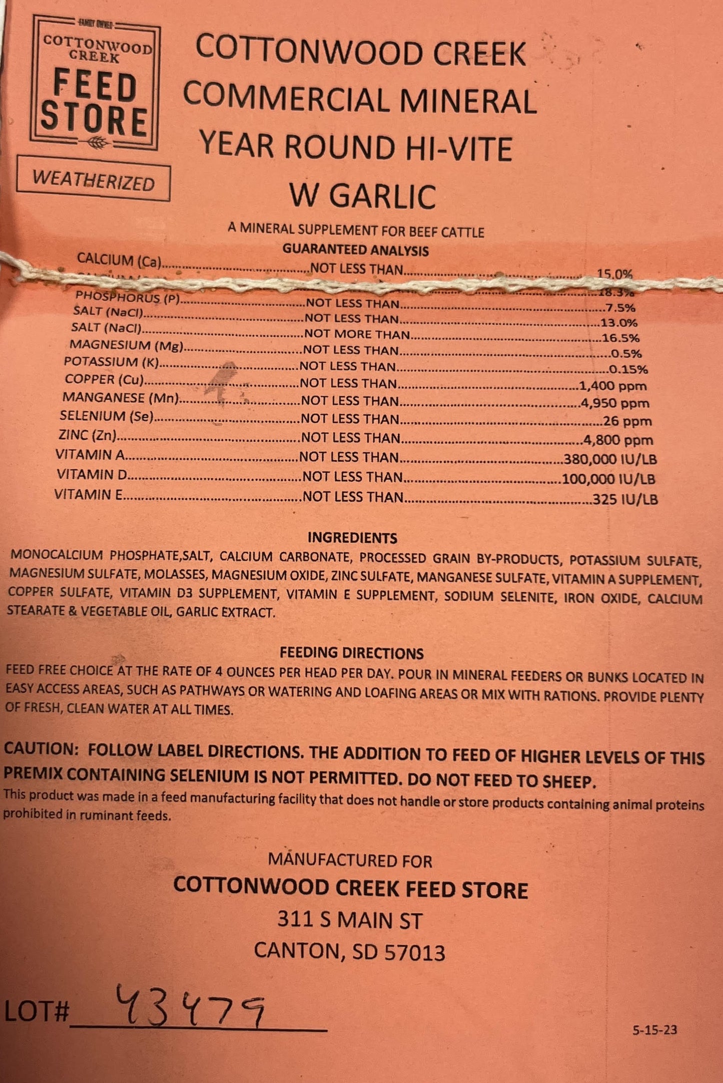 CCFS Commercial Mineral Year Round Hi-Vite