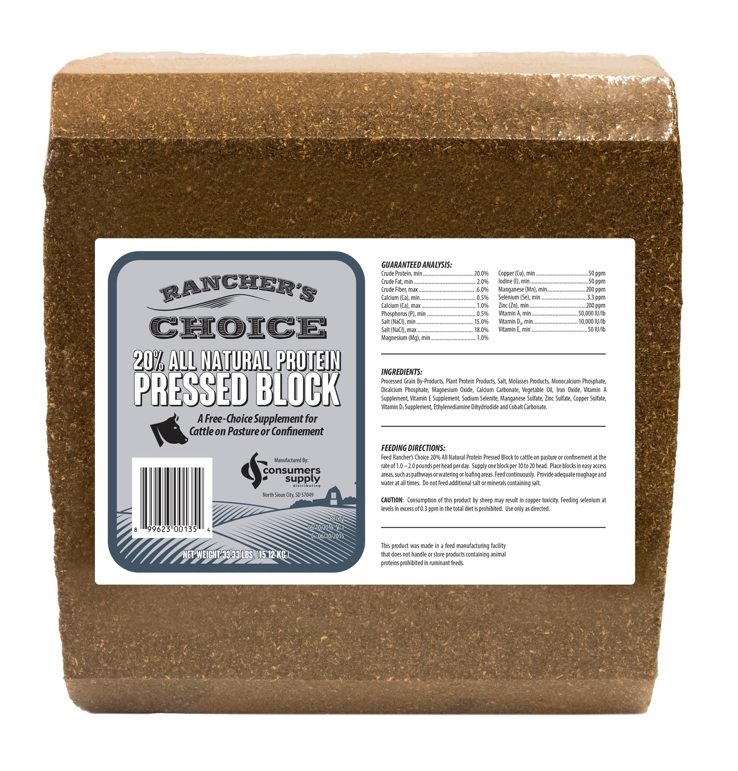 Rancher's Choice® 20% All Natural Pressed Block