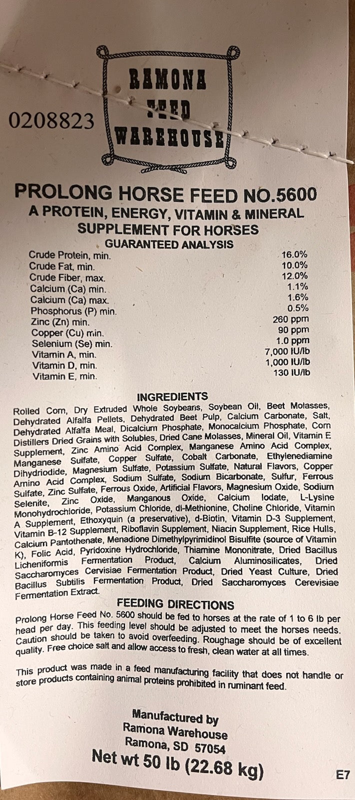 Ramona Horse Feed 5600 Prolong