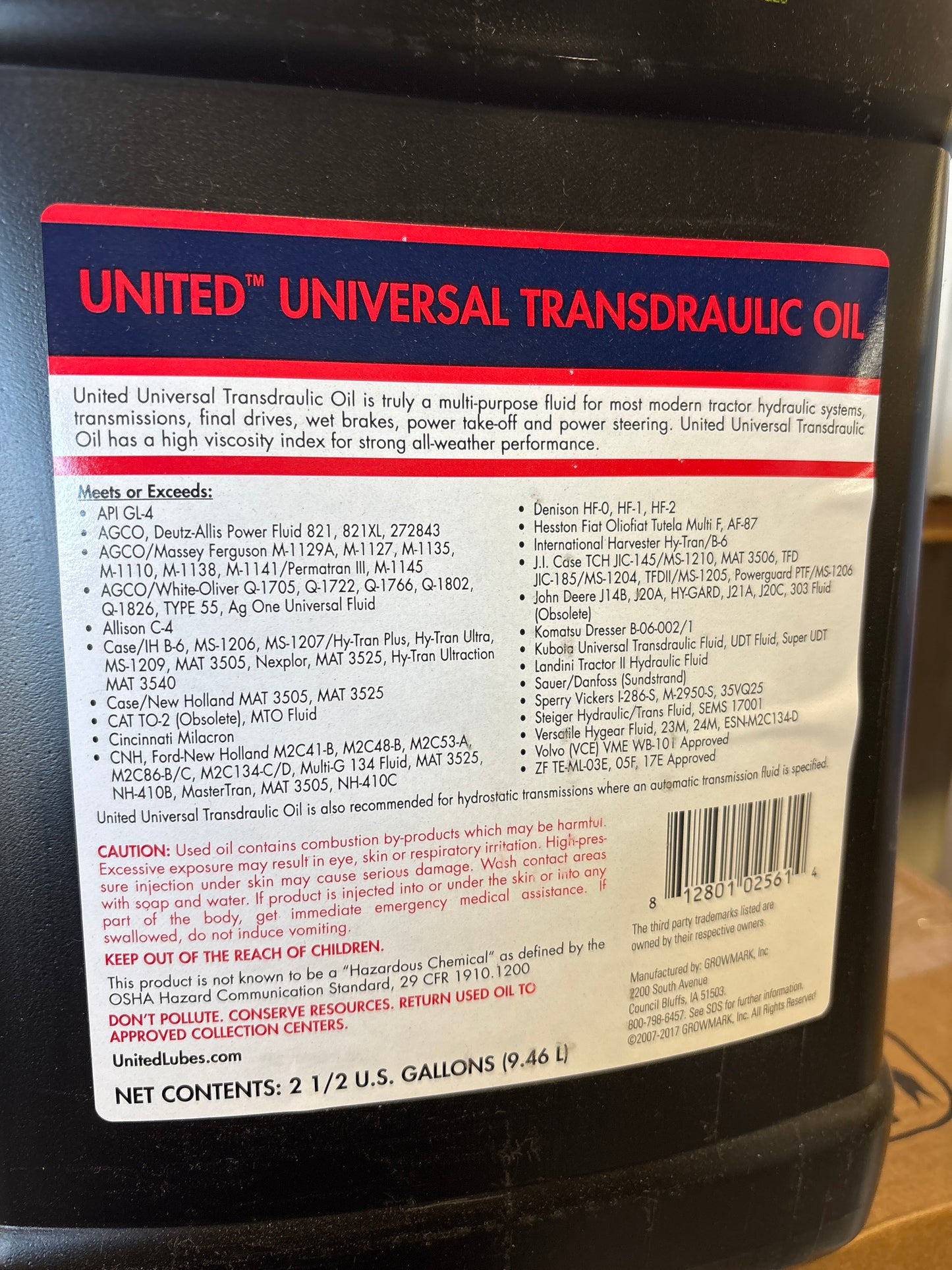 United Universal Transdraulic Oil