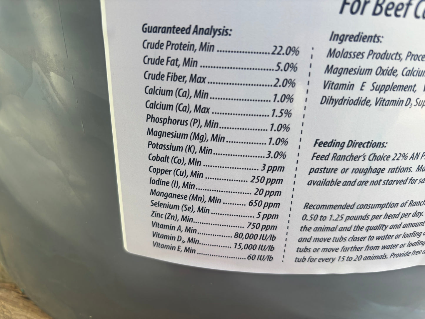 Ranchers Choice 22% AN 200# Lick Tub