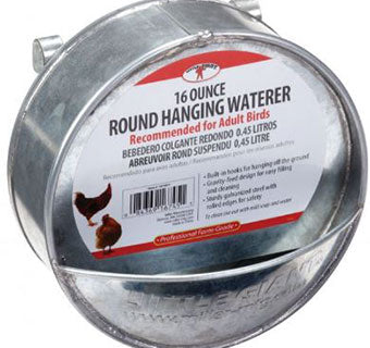 16 oz Round Hanging Poutry Waterer