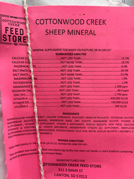 CCFS Cottonwood Creek Sheep Mineral
