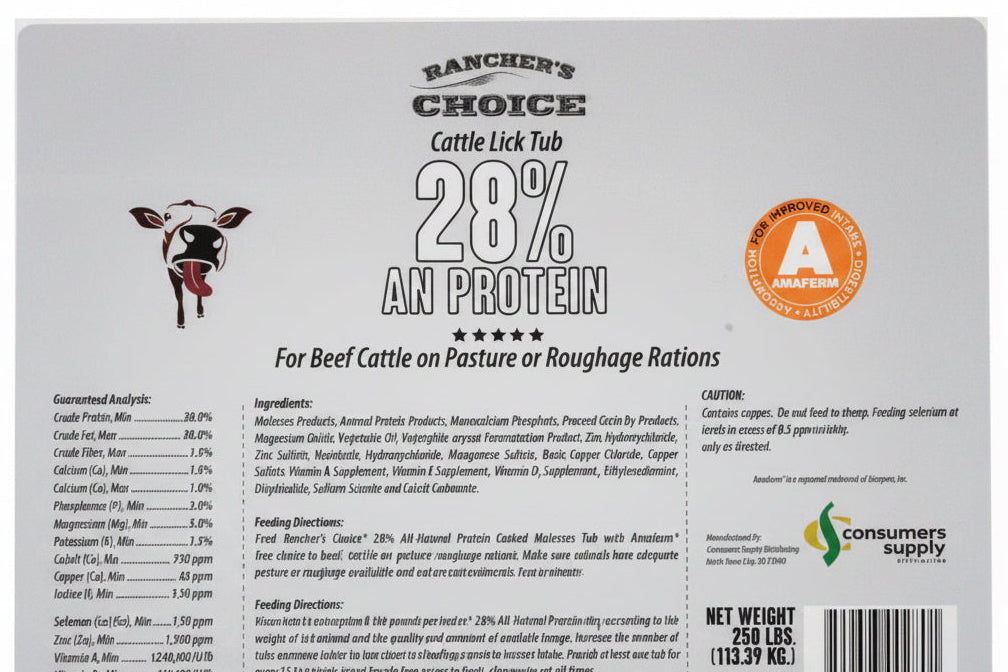 Ranchers Choice 28% AN 250# Protein Tub