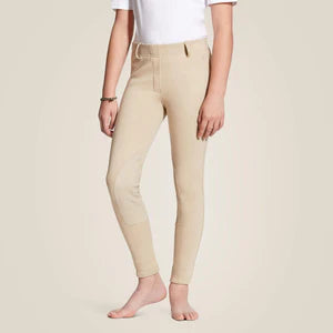 TAN YTH Heritage Knit Knee Patch Breech