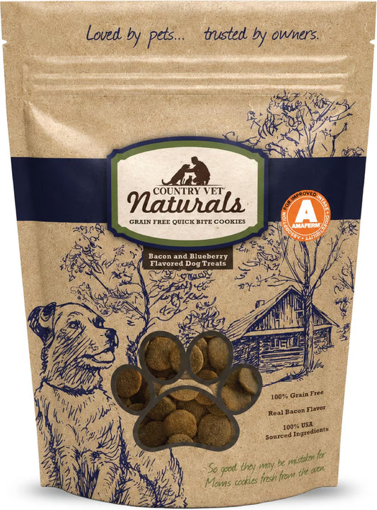 Country Vet Naturals Grain-Free Quick Bite Cookies Bacon & Blueberry Flavored Dog Treats