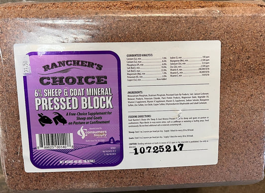 Rancher's Choice 6% Sheep & Goat Pressed Block