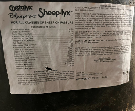 Crystalyx Blueprint Sheep-Lyx 250#