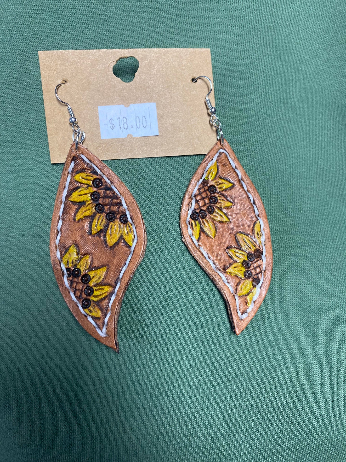 Sunflower Carved Earrings