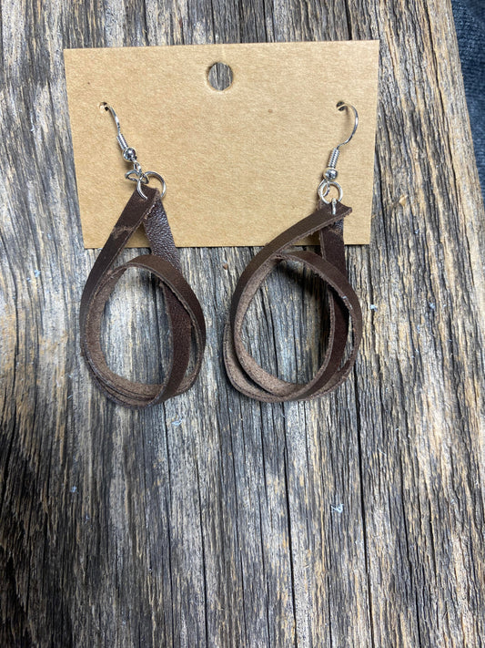 Leather Knotted Earrings